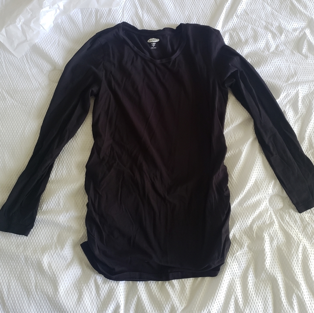 Maternity black long sleeve top
